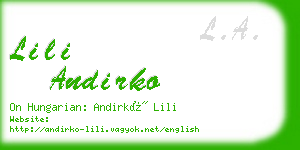lili andirko business card